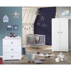 Armoire 2 portes New Basic Boutons étoile gris