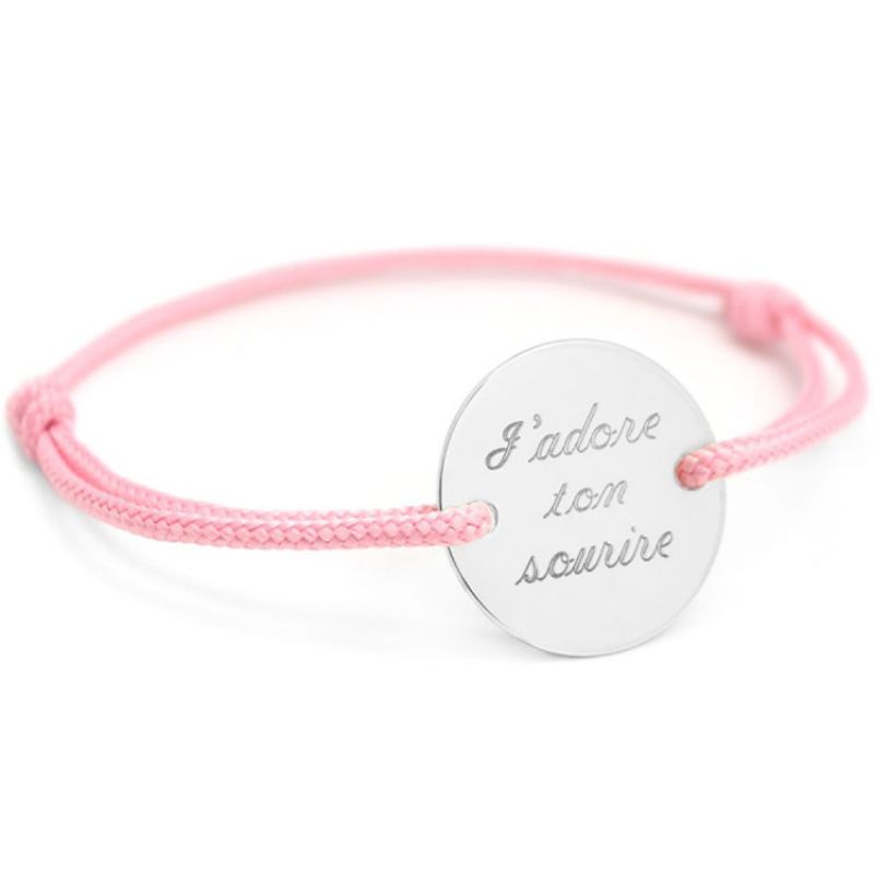 Bracelet cordon maman Le chic personnalisable (argent 925°) Petits trésors