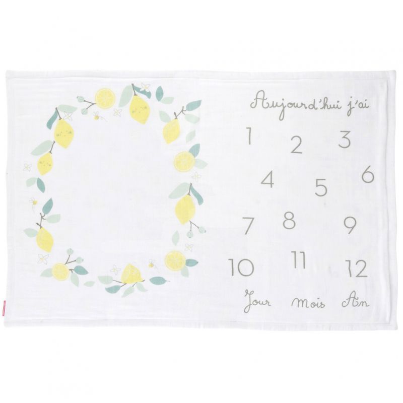 Couverture étapes de bébé Photobooth Limonade (80 x 120 cm) Little Crevette