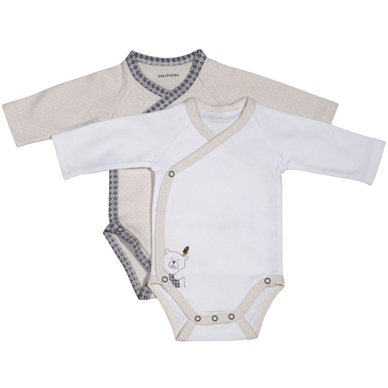 Lot de 2 bodies croisés manches longues Timouki (Naissance : 50 cm) Sauthon