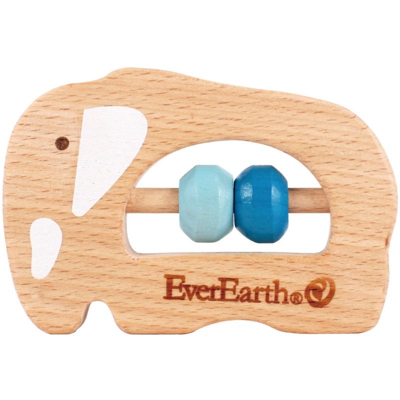 Hochet en bois éléphant EverEarth