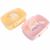 Variation Jaune, rose, blanc du produit Lot de 2 lunch box La plage des licornes de la marque Filibabba