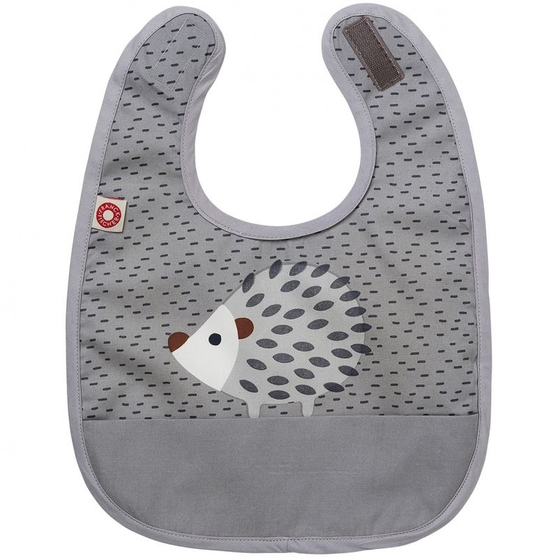 Bavoir à velcro hérisson gris Franck & Fischer