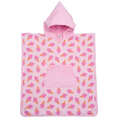 Poncho de bain à capuche bambou et gaze de coton blush et cornets de glace (3-5 ans) BB & Co