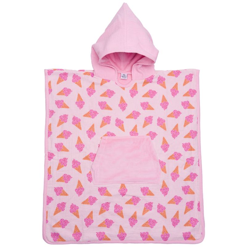 Poncho de bain à capuche bambou et gaze de coton blush et cornets de glace (3-5 ans) BB & Co Produit 1