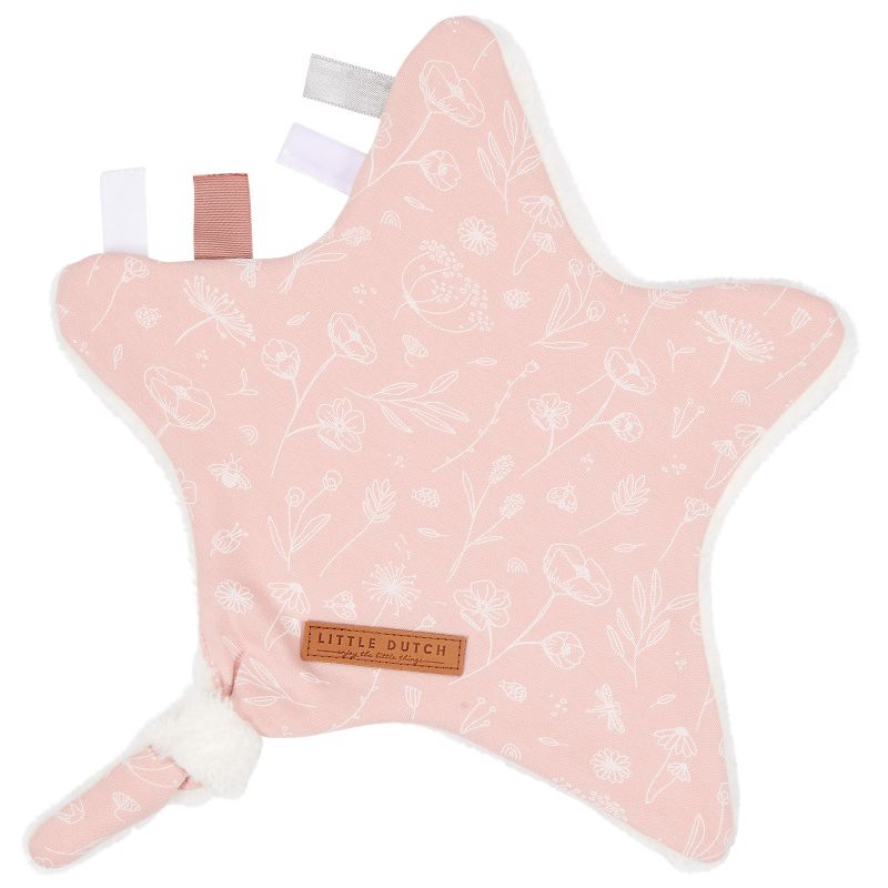 Doudou attache sucette étoile Wild Flowers pink Little Dutch