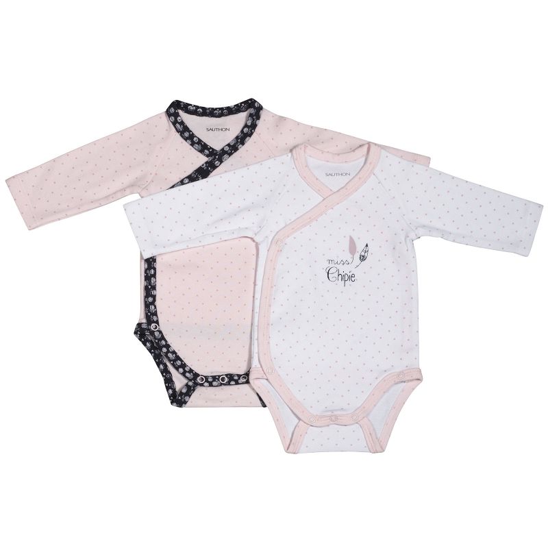 Lot de 2 bodies croisés manches longues Miss Fleur de Lune (3 mois : 60 cm) Sauthon