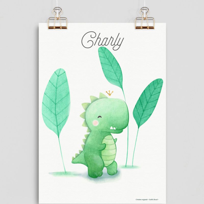 Affiche A4 Dinosaure (personnalisable) Gaëlle Duval