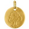 Médaille ronde Arbre de vie 16 mm (or jaune 750°) - Premiers Bijoux