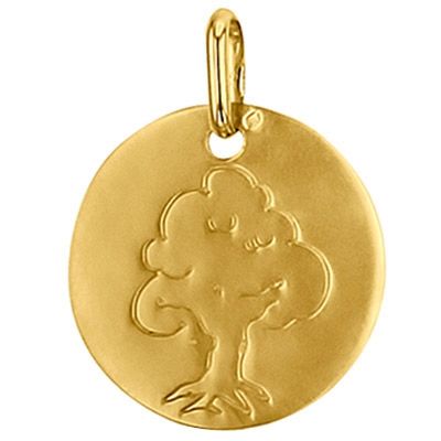 médaille ronde arbre de vie 16 mm (or jaune 750°)
