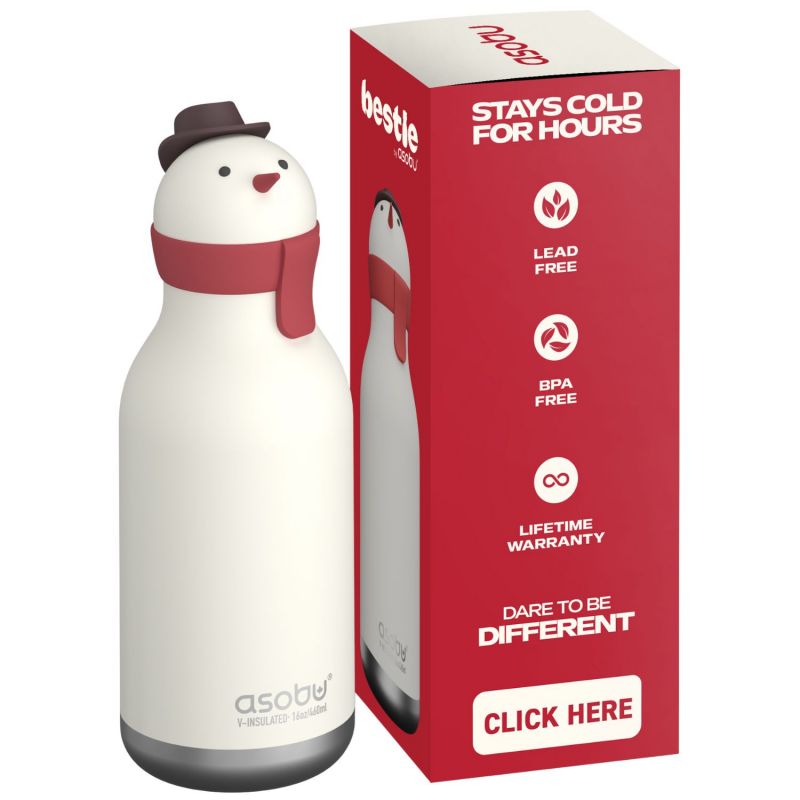 Gourde isotherme Bestie Bonhomme de neige (460 ml) Asobu Packaging 6