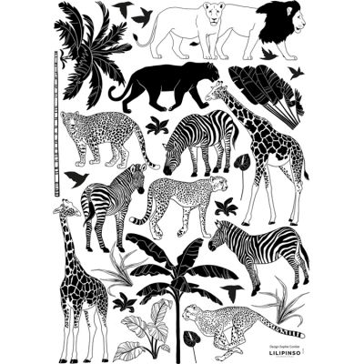 Stickers Jungle Noir Et Blanc