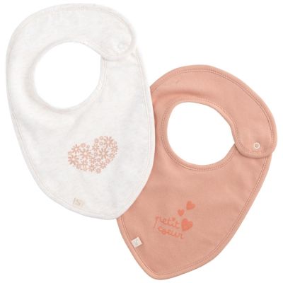 Lot de 2 bavoirs Petit Cœur Sauthon