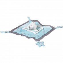 Doudou plat chat Lulu chéri bleu  par Sauthon
