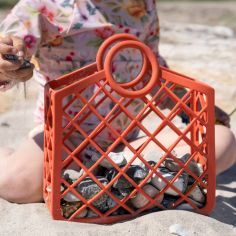 Panier de plage en silicone Rouge Corail