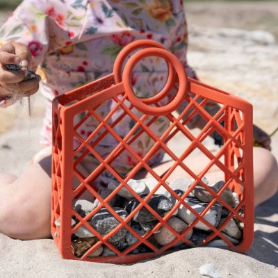 Panier de plage en silicone Rouge Corail