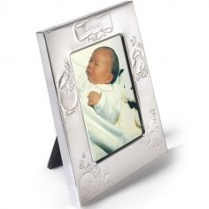 Cadre de naissance métal argenté (personnalisable)