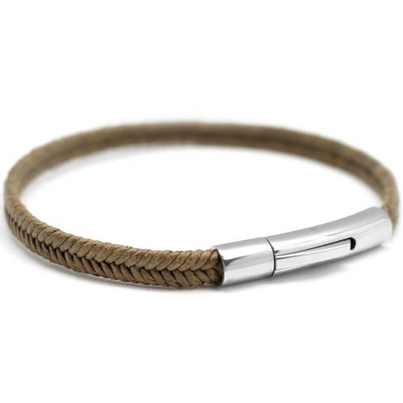Bracelet homme Le Tressé kaki acier (personnalisable) Petits trésors