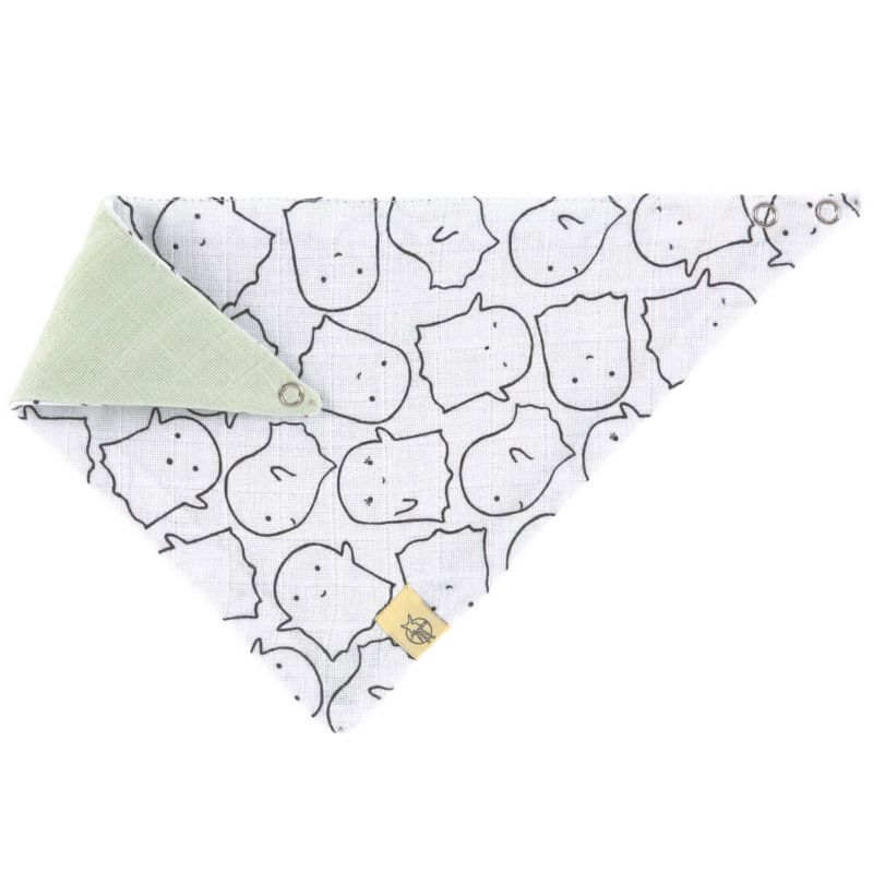 Bavoir bandana en mousseline de coton Little Spookies olive Lässig