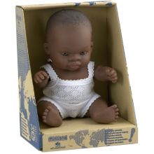 Poupée bébé garçon Africain (21 cm)  par Miniland