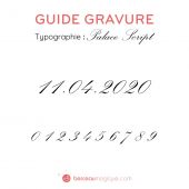 Gravure date en chiffres sur bijou (Typo 2 Palace script)