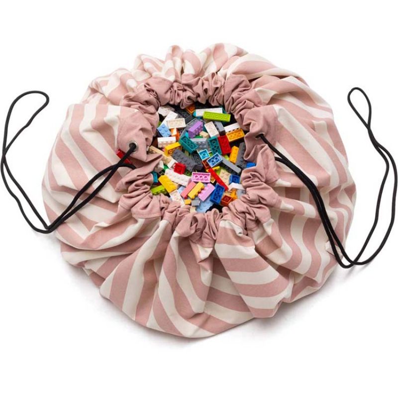Sac à jouets 2 en 1 Print Stripes Pink Play&Go