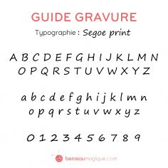 Gravure prénom + date sur médaille (Typo 3 Segoe print)