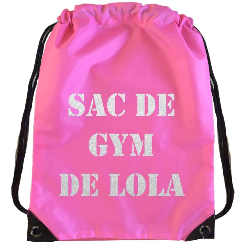 Sac à ficelles rose clair (personnalisable) Les Griottes