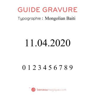 Gravure date en chiffres sur bijou (Typo 1 Mongolien Baiti)  par Gravure magique