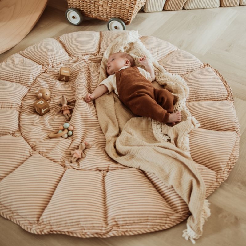Tapis de jeu 3 en 1 Organic Coco Stripes Brown Play&Go Ambiance 6