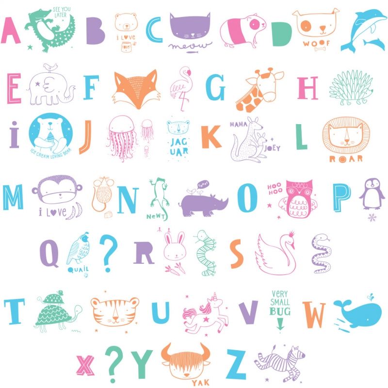 Assortiment de lettres pour lightbox ABC pastel A Little Lovely Company