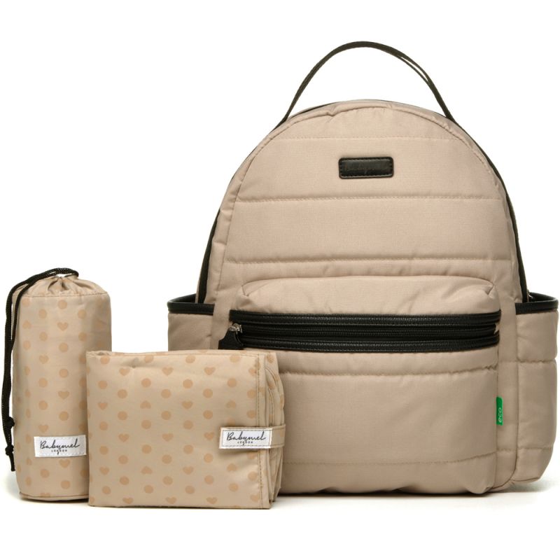 Sac à dos à langer Lola eco quilt beige Babymel Produit 1