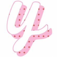 Lettre adhésive Y My ABC pink by Anne Cresci  par Lilipinso
