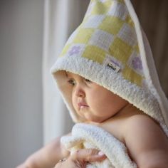 Cape de bain Comme un bonbon Romy damier jaune - BEBEL