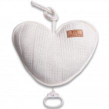 Coussin musical coeur Robust Mix blanc (26 cm)  par Baby's Only