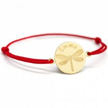 Bracelet cordon Libellule personnalisable (plaqué or)  par Petits trésors