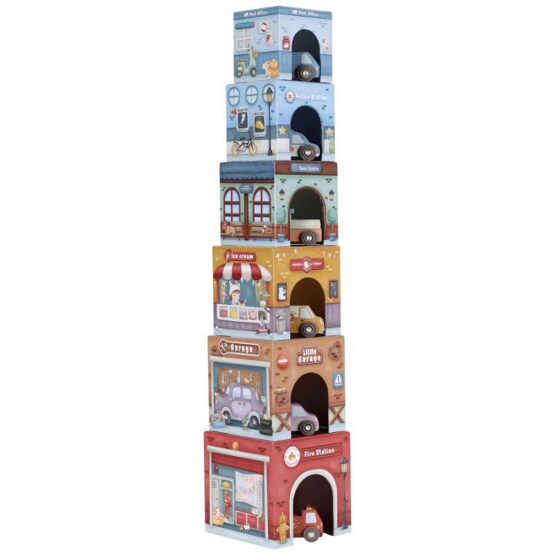 Blocs à empiler avec voitures Little Dutch Produit 1