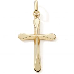 Pendentif Croix arrondie (or jaune 9 carats) - Baby bijoux
