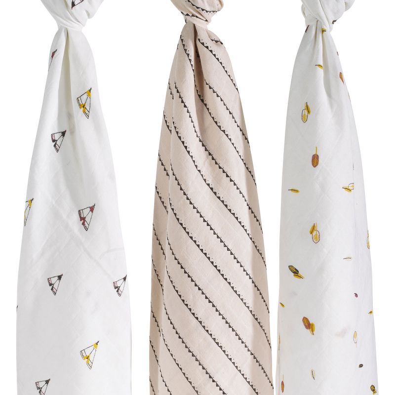 Lot de 3 langes en coton bio Timouki (70 x 70 cm) Sauthon