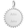 Pendentif médaille Soleil personnalisable (argent) Petits trésors Produit 1