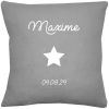 Coussin de naissance gris béton personnalisable (45 x 45 cm) Les Griottes Produit 3