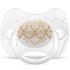 Sucette anatomique réversible Couture Ethnic blanc et doré en silicone (0-4 mois) - Suavinex