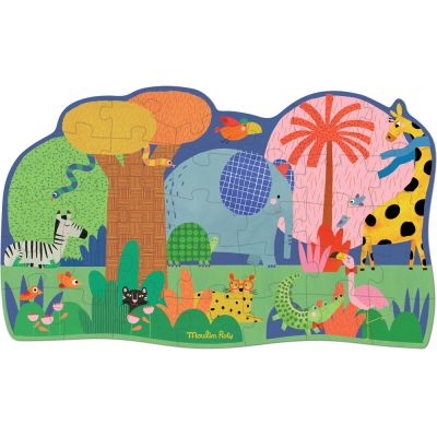 Puzzle géant L'oasis des animaux Les Toupitis (36 pièces)  par Moulin Roty