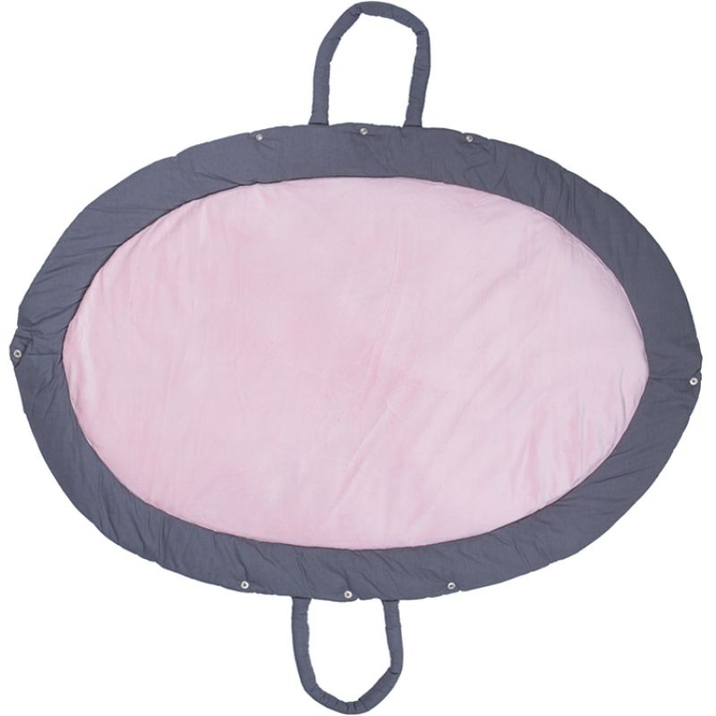 Tapis de jeu 2 en 1 convertible en sac rose et gris BB & Co