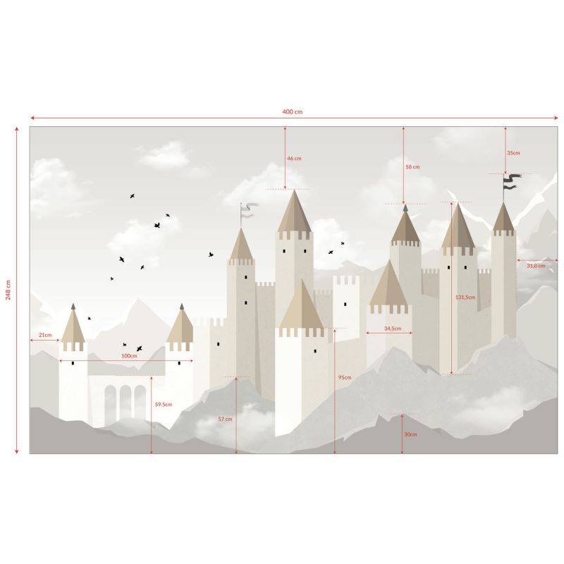 Papier peint panoramique Decor Arundel Château (4m x 2,58m)  Lilipinso Produit 4