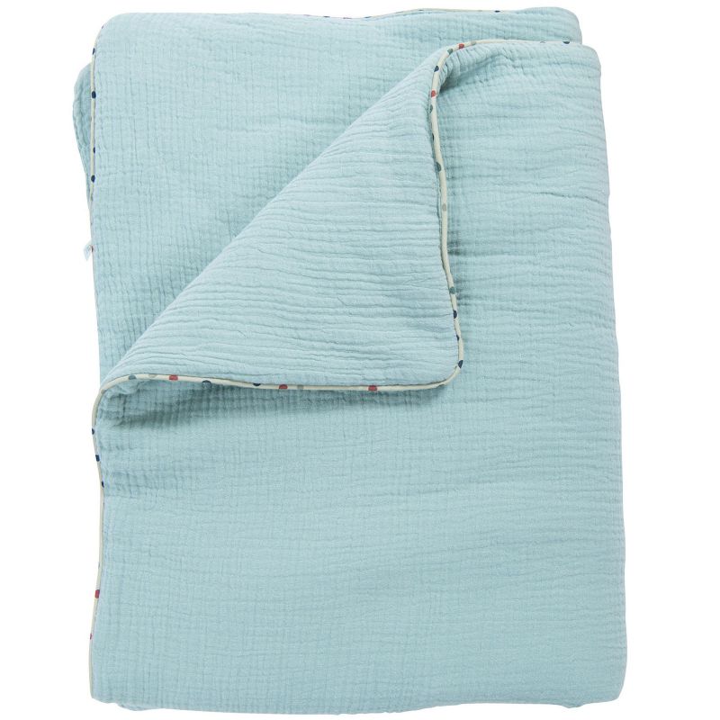 Couverture coton bleue Les jolis trop beaux (90 x 69 cm) Moulin Roty