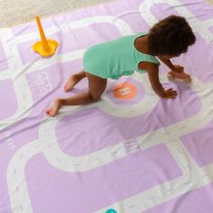 Serviette de plage 2 en 1 Circuit Lavande (180 x 180 cm)