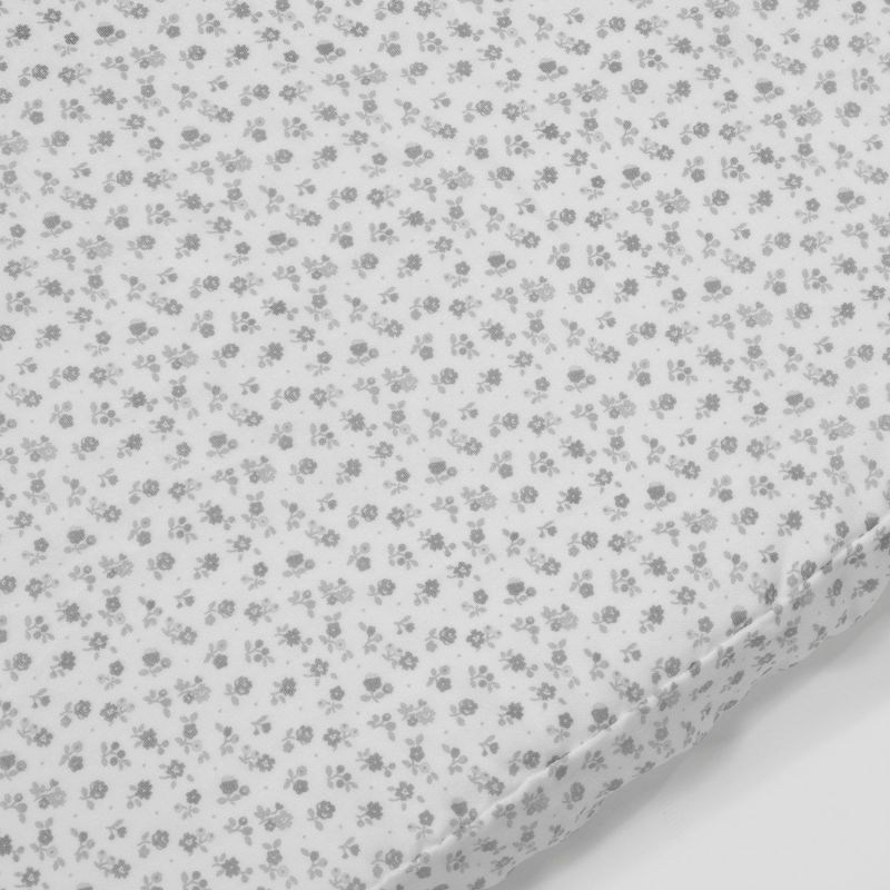 Drap housse pour berceau Little Bloom Fleurs Gris (90x50 cm) Pasito a pasito Produit 3