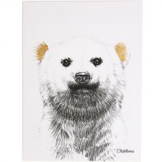 Affiche peinture ours polaire or (30 x 40 cm)