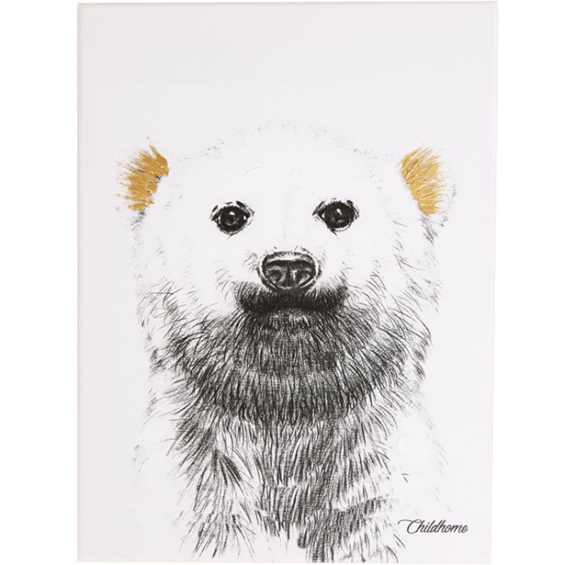 Affiche peinture ours polaire or (30 x 40 cm) Childhome